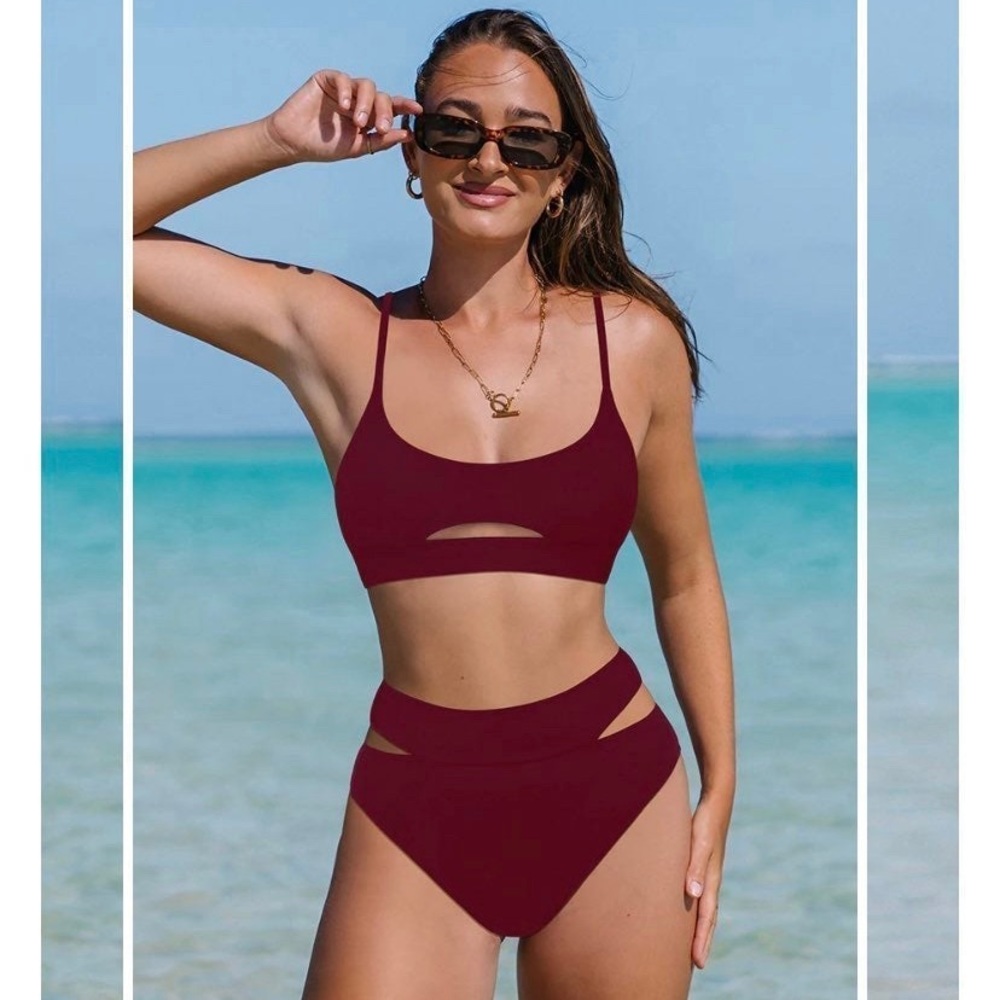NWT popvil red bikini large
